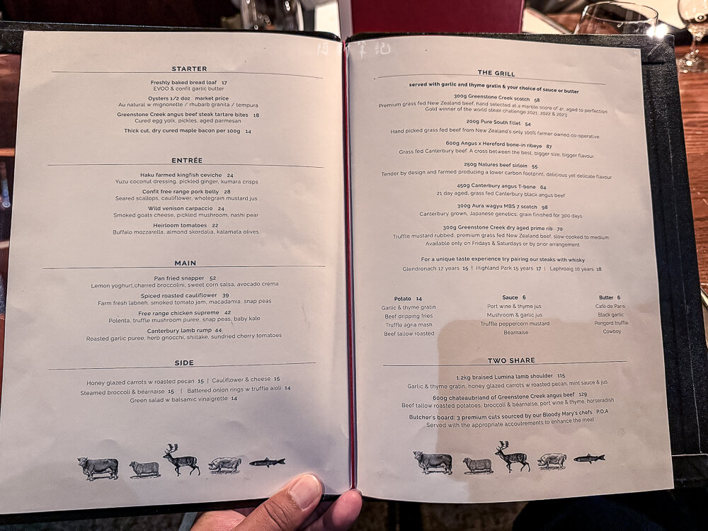 Bloody Mary's,Bloody Mary's Christchurch,Christchurch美食,紐西蘭美食,Christchurch餐廳,紐西蘭餐廳,Bloody Mary's菜單