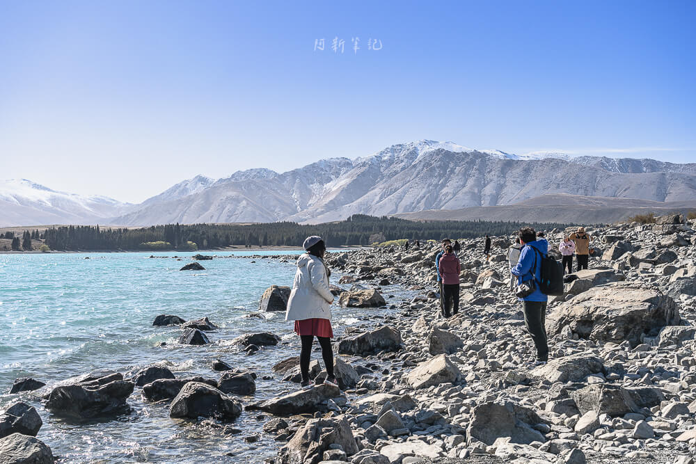 蒂卡波,蒂卡波湖,Lake Tekapo,蒂卡波景點 紐西蘭 蒂卡波湖 湖岸遊客