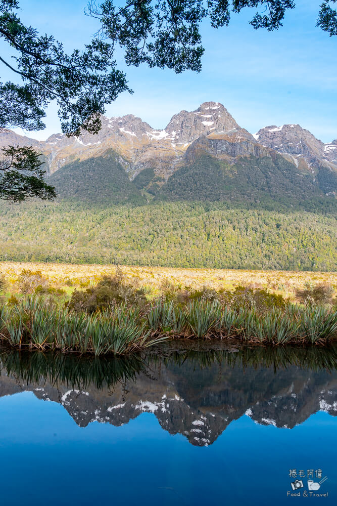 鏡湖,Mirror Lakes,紐西蘭鏡湖,南島鏡湖,米佛峽灣鏡湖,米佛峽灣沿途景點,紐西蘭南島景點,紐西蘭自由行景點,米佛峽灣必去,紐西蘭拍照景點