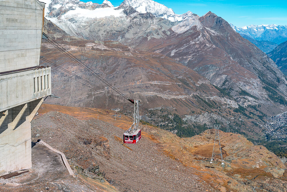 Trockener Steg 纜車與雪山