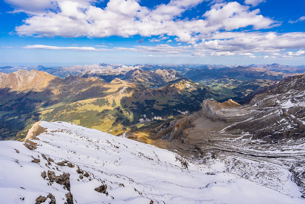 Glacier 3000 觀景台俯瞰秋色山谷