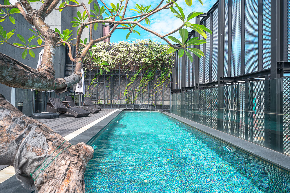 賦樂旅居,賦樂旅居評價,HOTEL PROVERBS TAIPEI,台北東區飯店,忠孝復興住宿,台北設計旅店 賦樂旅居 頂樓泳池全景