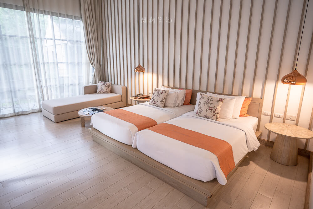清邁Flora Creek,Flora Creek,清邁住宿,清邁飯店,清邁度假村,航東住宿 清邁 Flora Creek 雙床房與窗邊臥榻