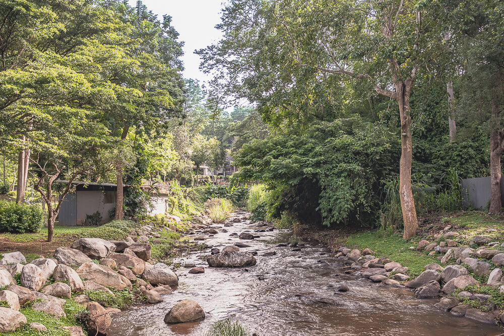 清邁Flora Creek,Flora Creek,清邁住宿,清邁飯店,清邁度假村,航東住宿 清邁 Flora Creek 溪流與大石頭