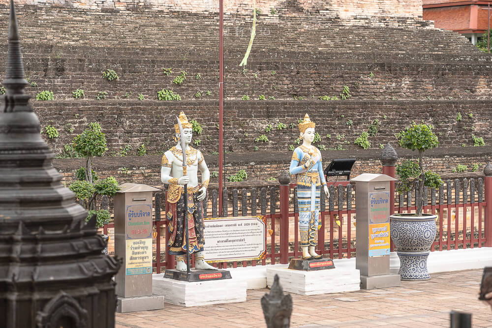 清邁 柴迪隆寺 蘭納守護神像與解說牌